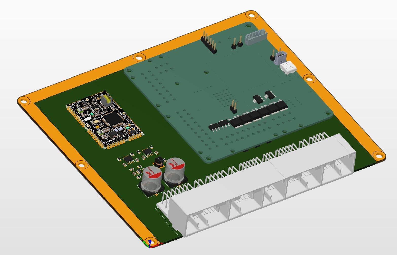 Render della scheda ECU MR2 in sviluppo